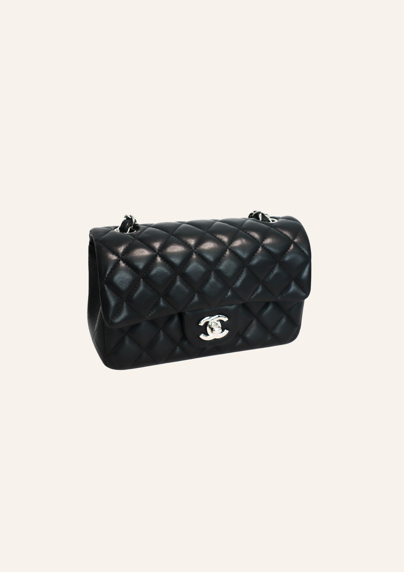 Chanel Mini Rectangular Black Lambskin SHW