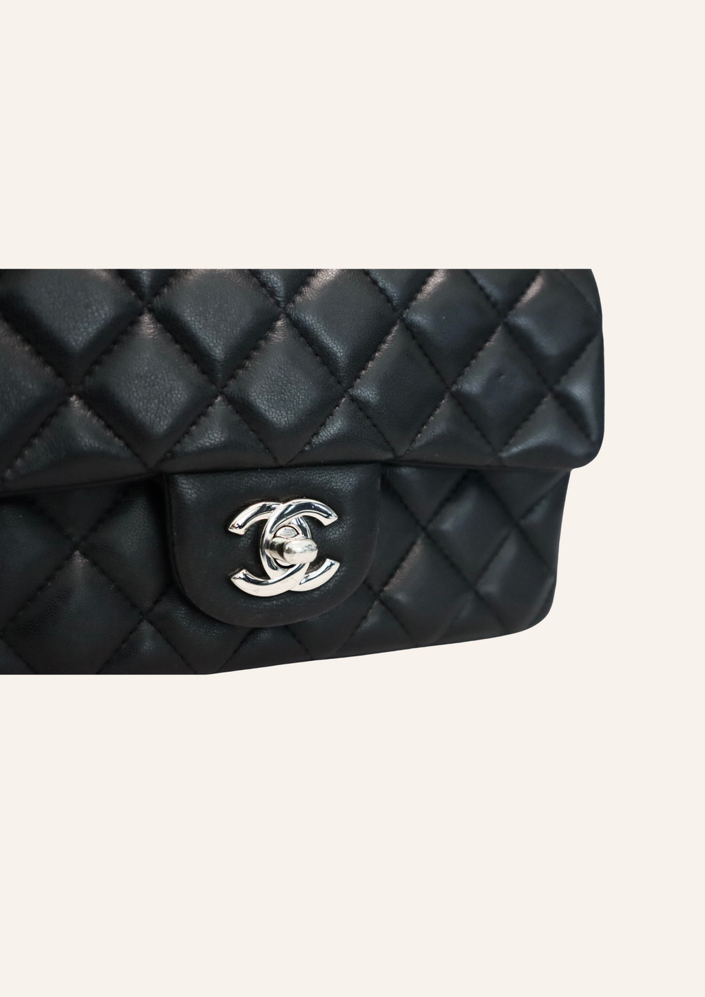 Chanel Mini Rectangular Black Lambskin SHW