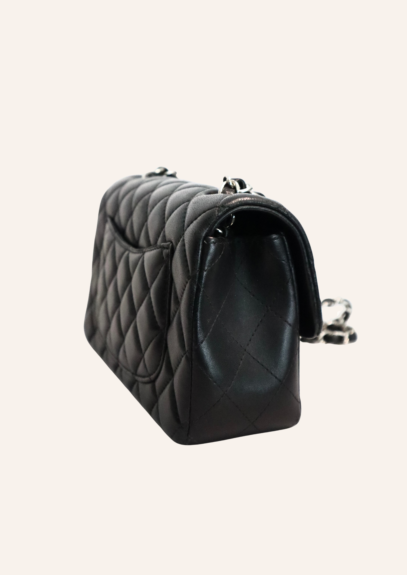 Chanel Mini Rectangular Black Lambskin SHW