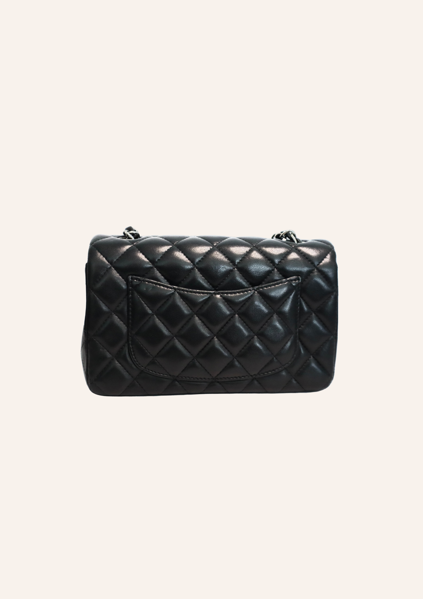Chanel Mini Rectangular Black Lambskin SHW