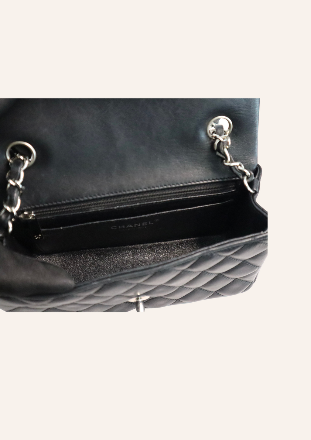 Chanel Mini Rectangular Black Lambskin SHW